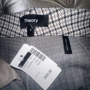Theory Black and White Houndstooth Pencil Skirt